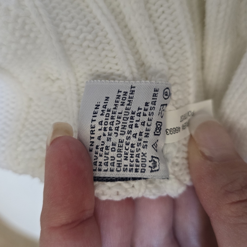 Ralph Lauren White V-Neck Cable Knit Sweater Size Medium - Picture 7 of 10